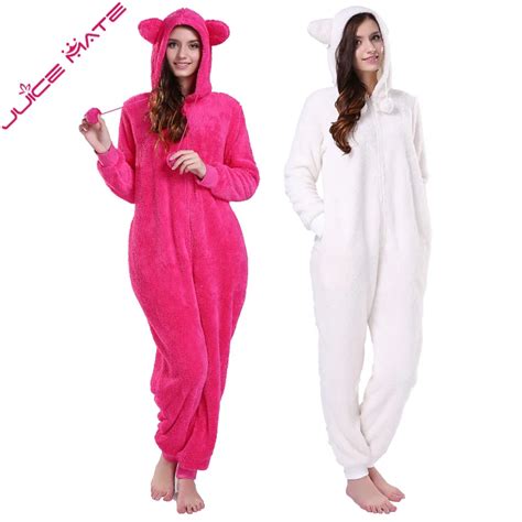 Buy Juicemate Plus Size Fluffy Fleece Hooded Onesie Jumpsuit Overall Pyjama Set