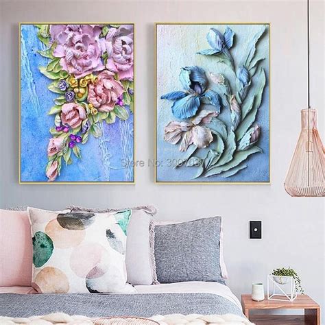 Hand Painted Oil Painting On Canvas Scandinavian Flower Oil Painting