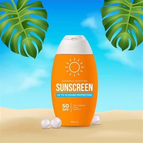 Free Vector Realistic Sunscreen Ad