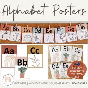 Printable Farm Theme Alphabet Wall Posters Classroom Decor Farm