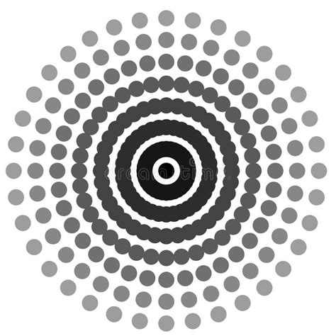 A Set Of Four Halftone Radial Gradients Isolated Black Vector Dots