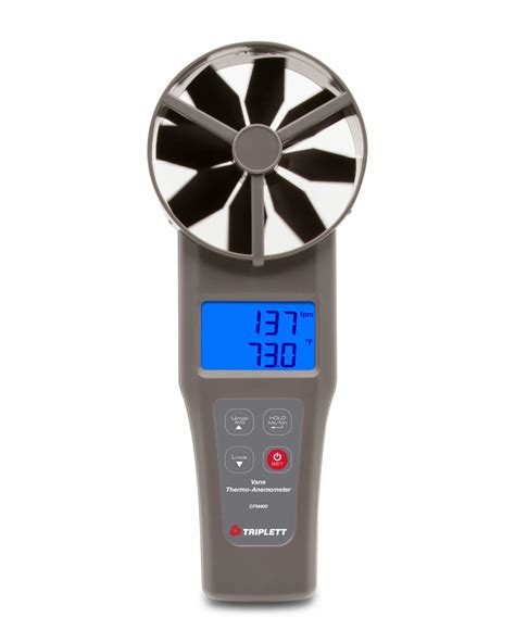 Triplett Conventional Angle Vane Thermistor Dual Backlit Lcd Large Vane Anemometer 783an6