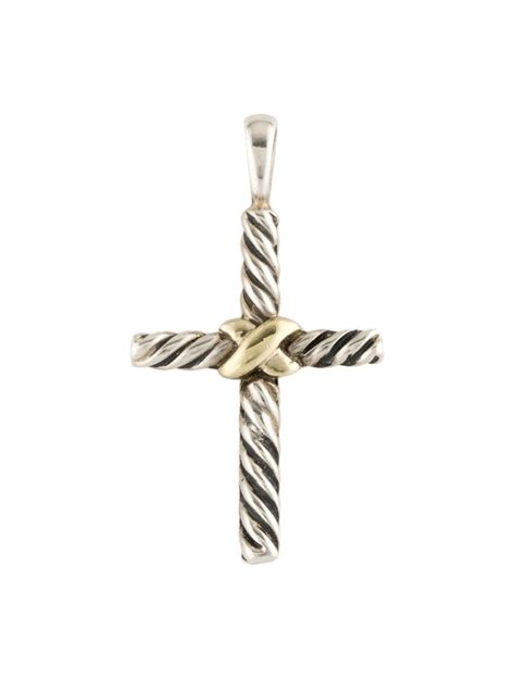 David Yurman Petite X Cross Pendant 14K Yellow Gold Pendant Necklace