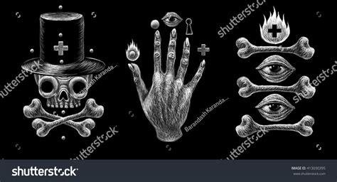 Mystic Symbols Set Graphic Illustration Esoteric Stock Illustration ...