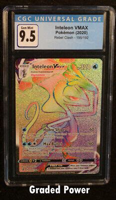 Pokemon Rebel Clash Inteleon Vmax Cgc Full Art Holo