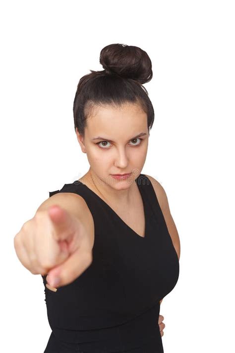 Angry Woman Pointing Finger Stock Photo Image Of Adults Beauty