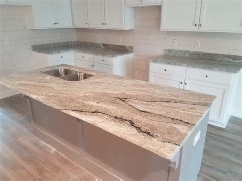 Fantasy Brown Dolomite Countertops With White Cabinets Kitchen