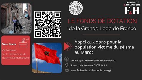 LA GRANDE LOGE DE FRANCE SE MOBILISE POUR LE MAROC GADLU INFO Franc