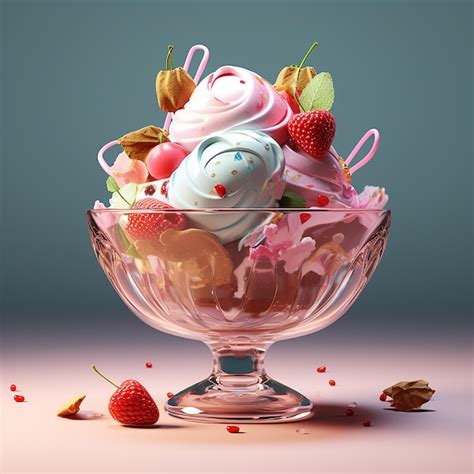 Premium Photo Ice Cream In Glass Bowl