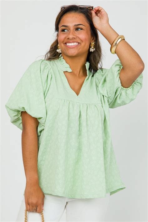 Secret Garden Top Lt Sage New Arrivals The Blue Door Boutique