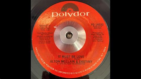 Alton Mcclain Destiny It Must Be Love Youtube