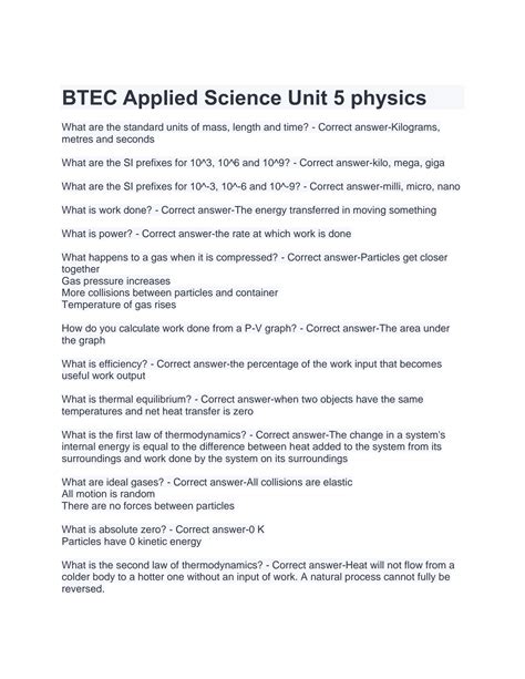 SOLUTION Btec Applied Science Unit 5 Physics Studypool