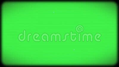 Green TV Screen With VHS Effects Effect Of An Old TV With A Kinescope