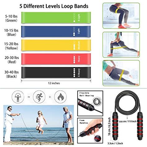 Pack Resistance Bands Set Workout Bands Stackable Exercise Bands