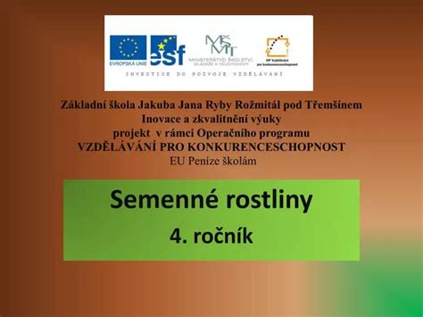 Ppt S Emenn Rostliny Ro N K Powerpoint Presentation Free