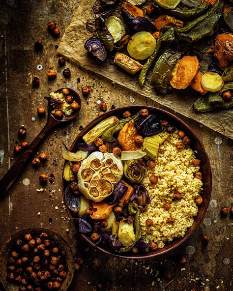 Geröstetes Gemüse Couscous Bowl vegan Pünktchens Mama einfache