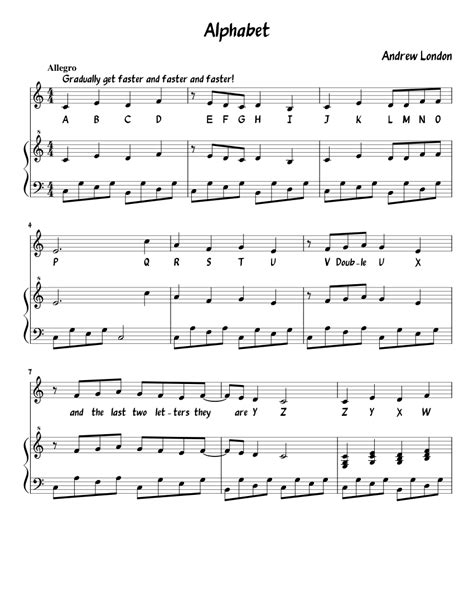 Alphabet Sheet Music For Piano Download Free In Pdf Or Midi