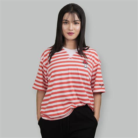 Women Striped Round Neck T Shirt Pesoapparel