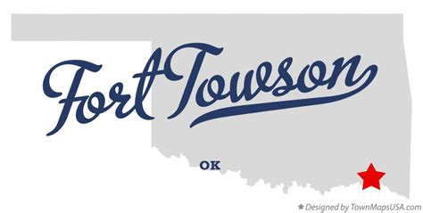 Map of Fort Towson, OK, Oklahoma