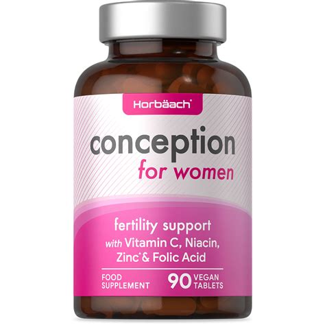 Fertility Support For Women 400mcg Folic Acid With Zinc Vitamin C And Iron Conception Vitamins