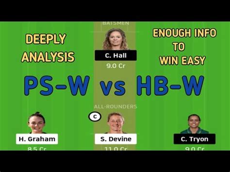 Ps W Vs Hb W Dream Team Ps W Vs Hb W Dream Rebel Wbbl T Ps W Vs