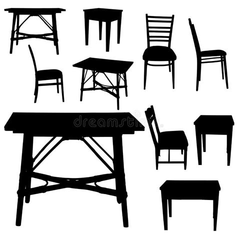 Furniture Silhouette Set Stock Vector Illustration Of Desk