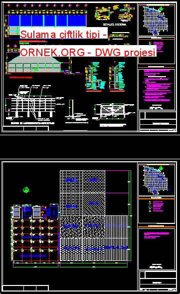 Sulama çiftlik tipi dwg projesi Autocad Projeler