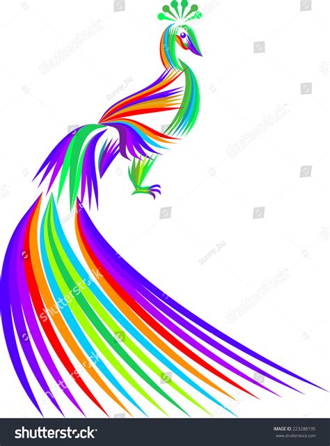 Colored Peacock Stock Vector Royalty Free 223288195 Shutterstock