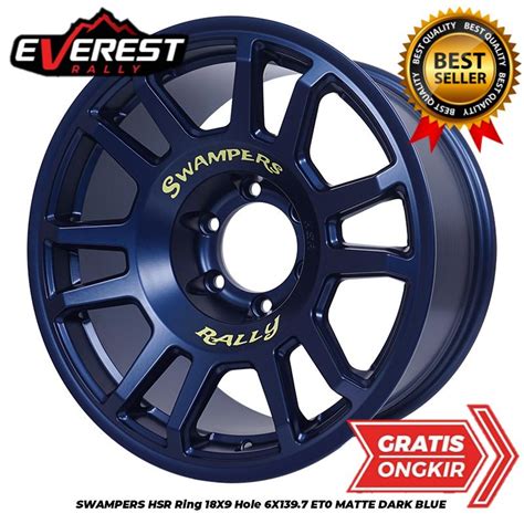 Jual Velg Mobil Rally 6x139 7 HSR Wheel Ring 18 Lebar 9 Matte Dark Blue