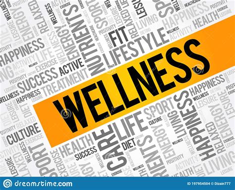 Wellness Word Cloud Fitness Sport Stock Illustration Illustration