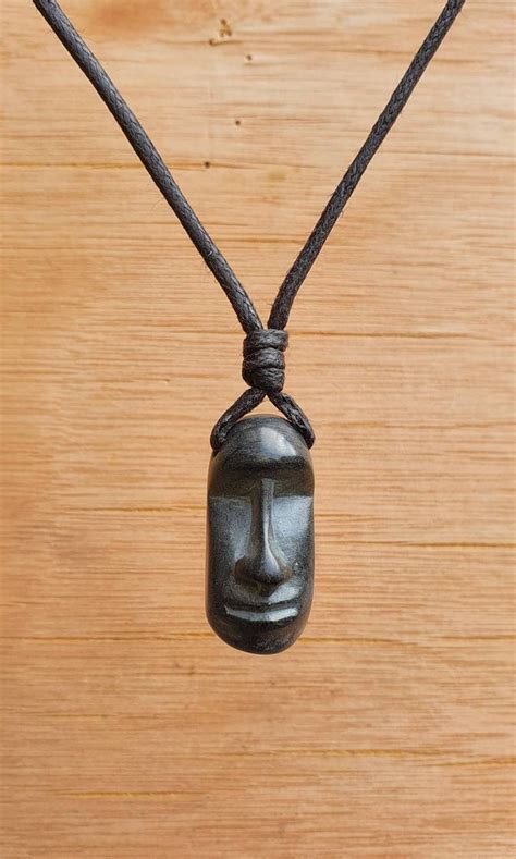 Easter Island Head Moai Pendant Hand Carved From Natural Etsy