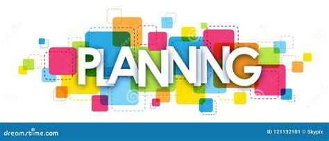 planning banner  colorful squares background stock vector