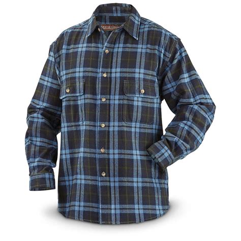 Moose Creek Brawny Mens Long Sleeve Plaid Shirt Flannel 651190