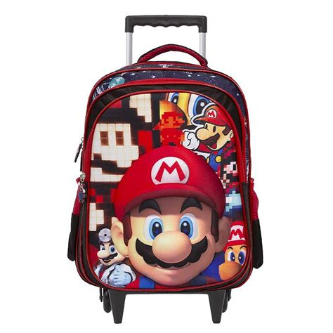 Mochila Infantil Masculina Rodinha Super Mario D Resistente Usa Magazine