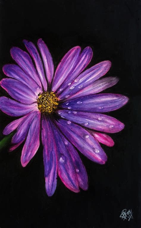 Flower Oil Pastel Paintings