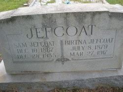 Birtna Jefcoat M Morial Find A Grave