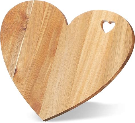 Acacia Wood Heart Shaped Cutting Board Cheese Serving Platter