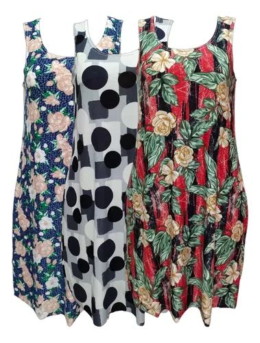 Kit 3 Vestido Feminino Lindas Estampas Liganet Malha Fria Frete grátis