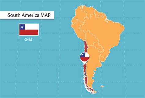 Mapa De Chile En América íconos Que Muestran La Ubicación De Chile Y