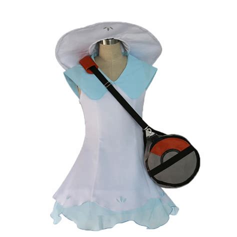 Pokemon Sun Moon Pocket Monsters Lillie Cosplay Dress With Hat And Bag