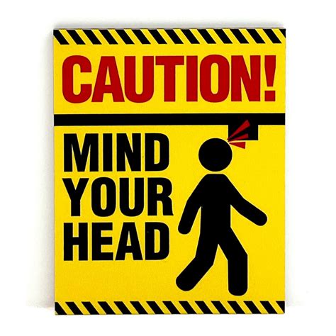 CAUTION MIND YOUR HEAD SIGN/SIGNAGE | 80mm x 100mm | WARNING SIGN ...