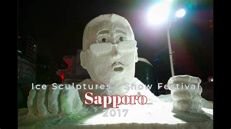 Ice Sculptures Performance Sapporo Snow Festival Hokkaido Japan