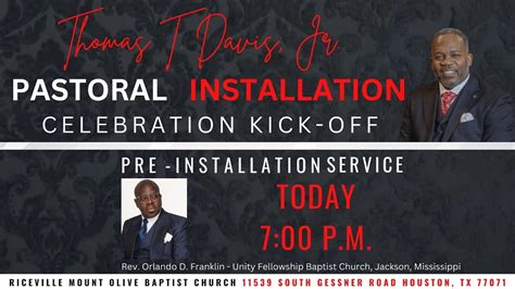 Thomas T Davis Jr S Pastoral Installation Celebration