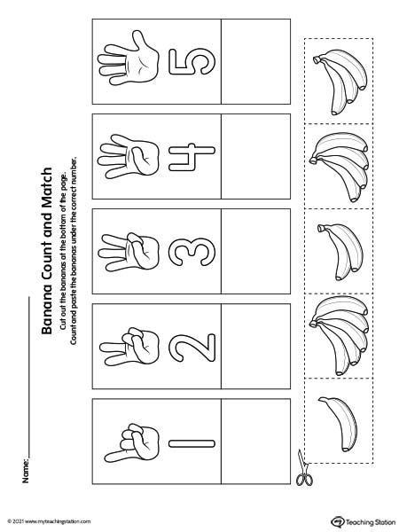 Finger Counting Number Match Worksheet