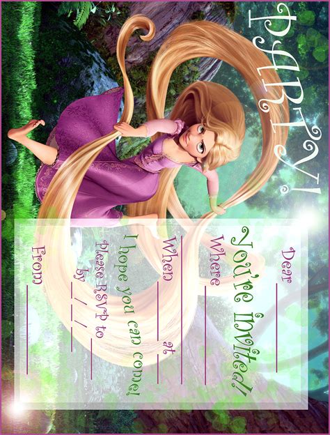 Free Printable Rapunzel Birthday Invitations Printable Templates