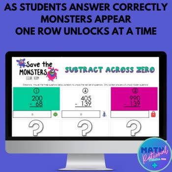 Subtracting Across Zeros By Math Rational Middles Tpt