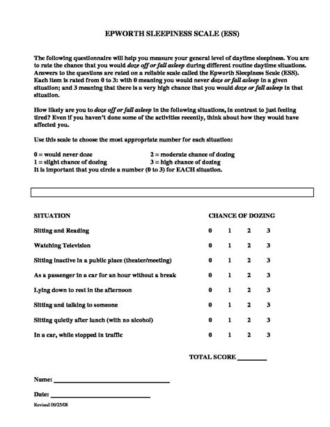 Epworth Sleepiness Scale Chiropractor Orange Ca