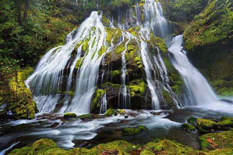 waterfalls, Moss, Panther, Creek, Falls, Columbia, River, Gorge, Oregon ...