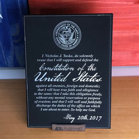 Oath Of Commissioned Officers Leatherette Or Wood Plaque Etsy