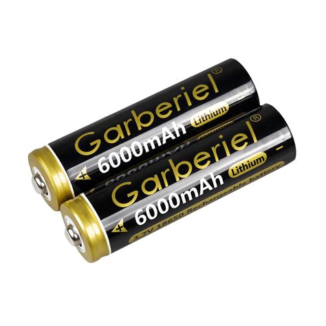 4pcs Garberiel 18650 Battery 6000mah Li Ion 37v Lithium Rechargeable